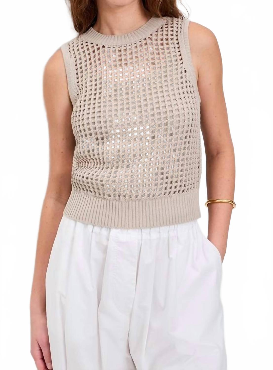 New Splendid Camillia Sweater Tank Top In Fawn